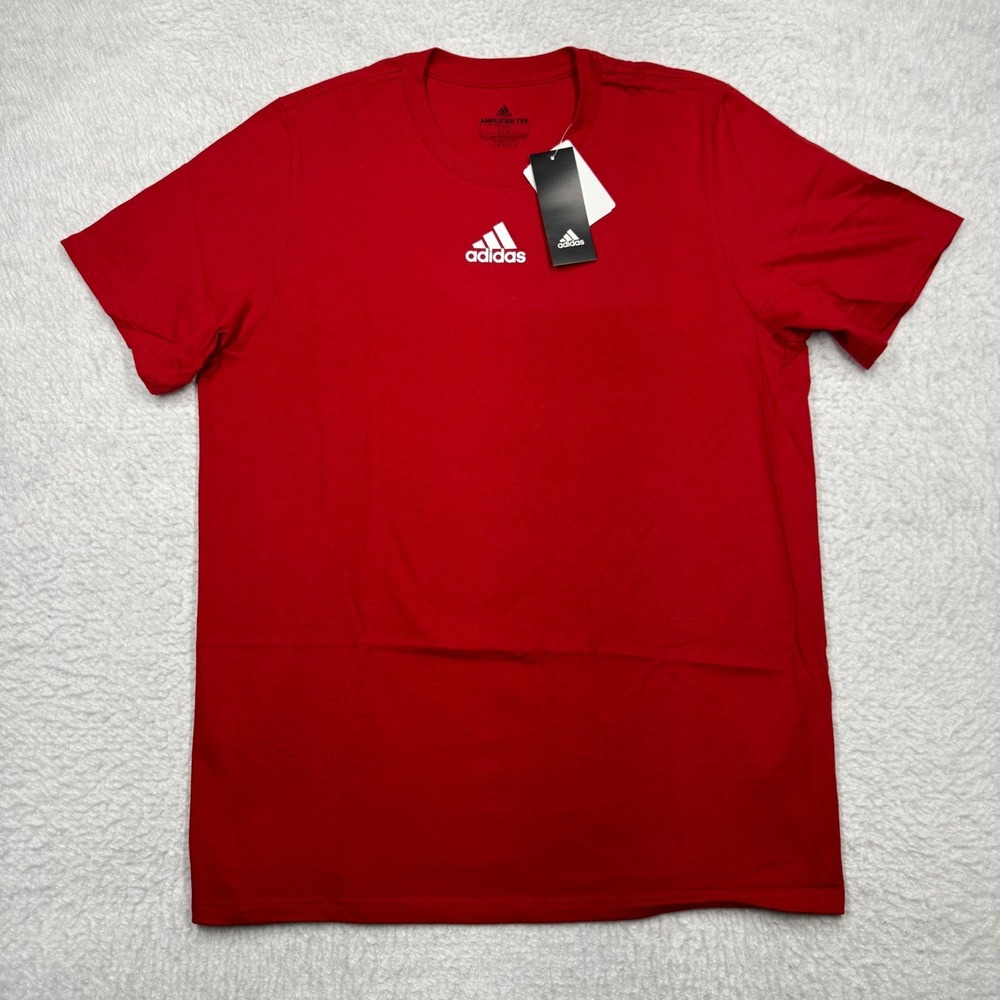 NWT Adidas Amplifier Short Sleeve Sportswear 100% Cotton Red T-Shirt Men's Large